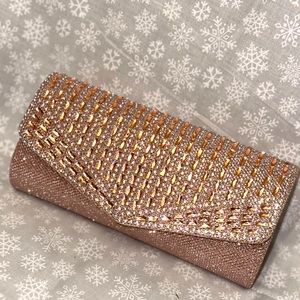 Blush pink sparkly hand bag - new 8.5x5